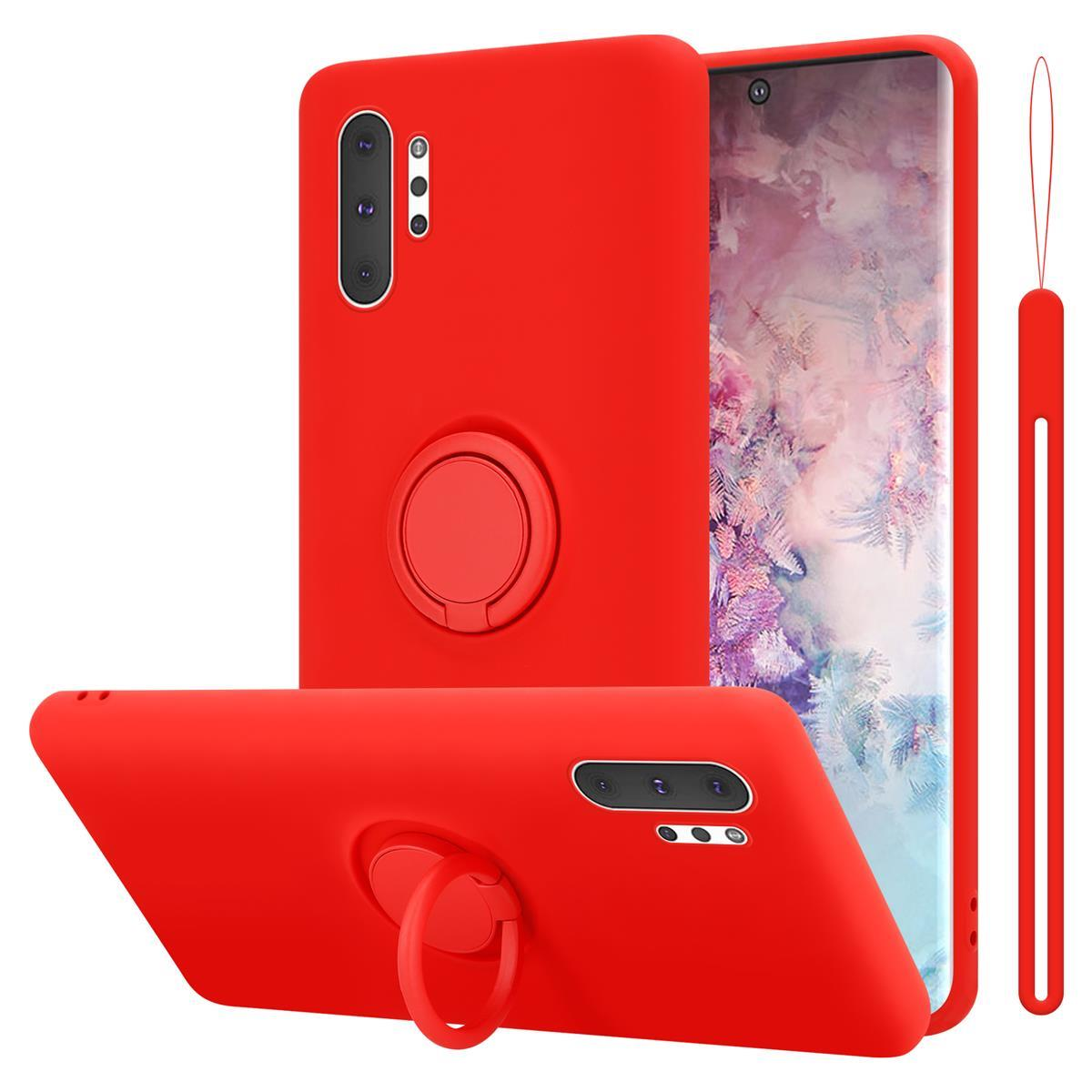 NOTE CADORABO Backcover, Galaxy 10 ROT LIQUID PLUS, Hülle Case Samsung, Silicone Liquid im Ring Style,