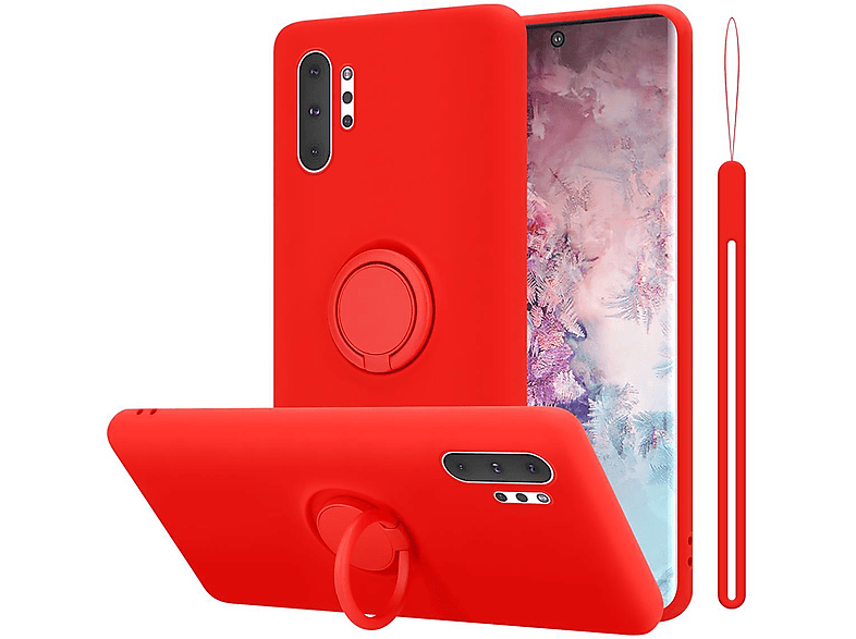 CADORABO Hülle im Liquid Ring Silicone Case Style, Backcover, Samsung, Galaxy NOTE 10 PLUS, LIQUID ROT