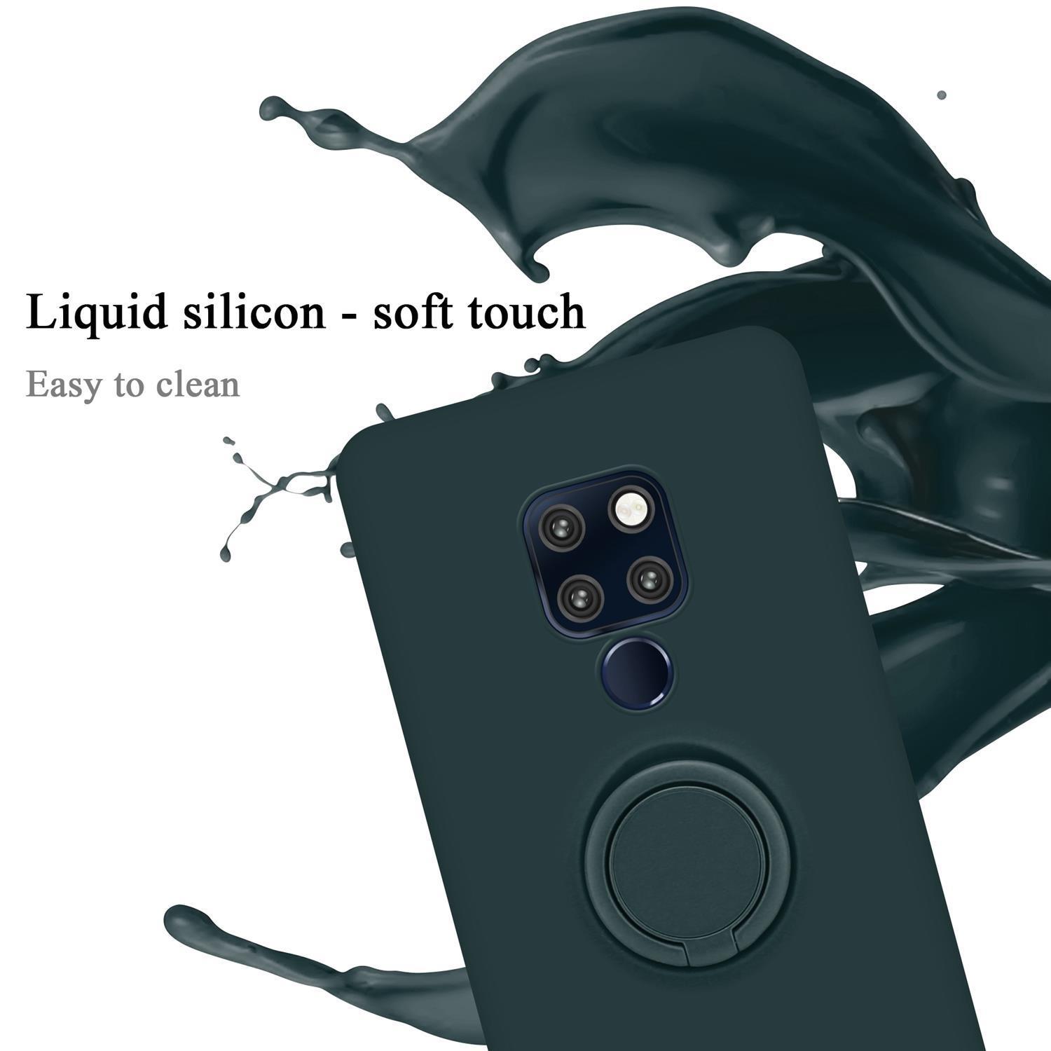 CADORABO Hülle im Case GRÜN Huawei, Ring MATE 20, LIQUID Liquid Style, Silicone Backcover
