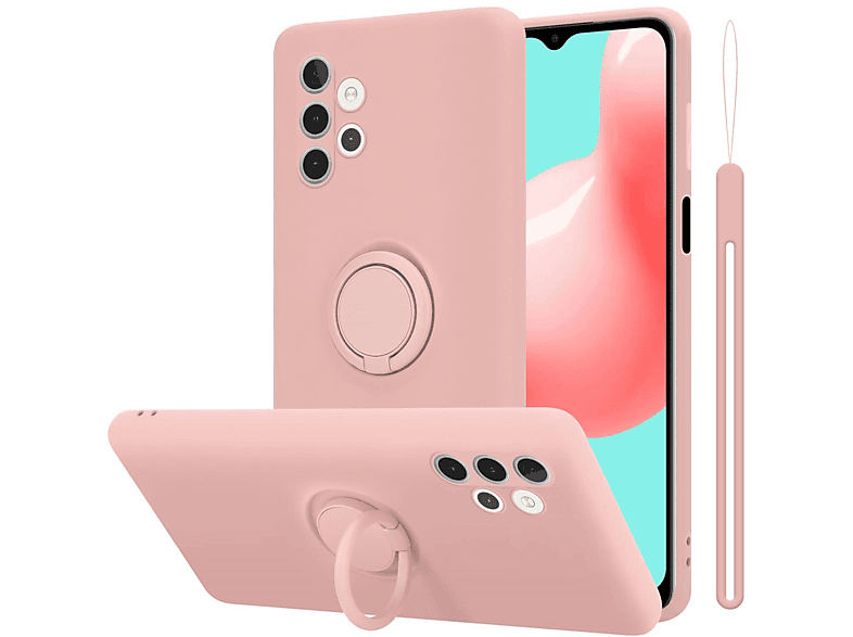 CADORABO Hülle im Liquid Silicone Backcover, A32 Case Style, Samsung, Ring Galaxy PINK 5G, LIQUID
