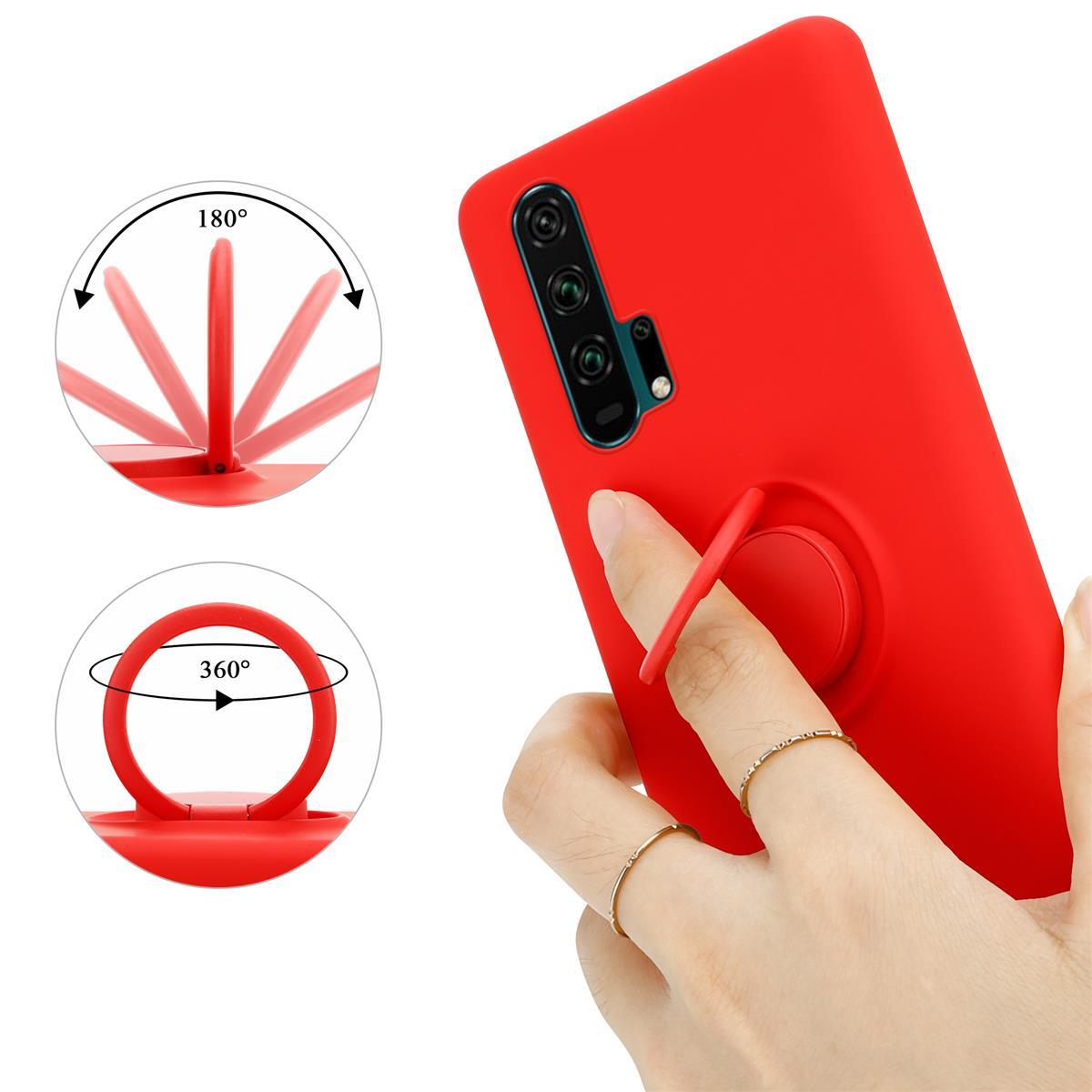 Backcover, Case Style, ROT 20 LIQUID Hülle Ring Honor, Liquid im Silicone CADORABO PRO,