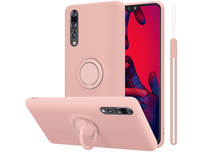 CADORABO Hülle im PRO P20 / Silicone Case PINK Ring LIQUID Style, P20 Huawei, Backcover, Liquid PLUS