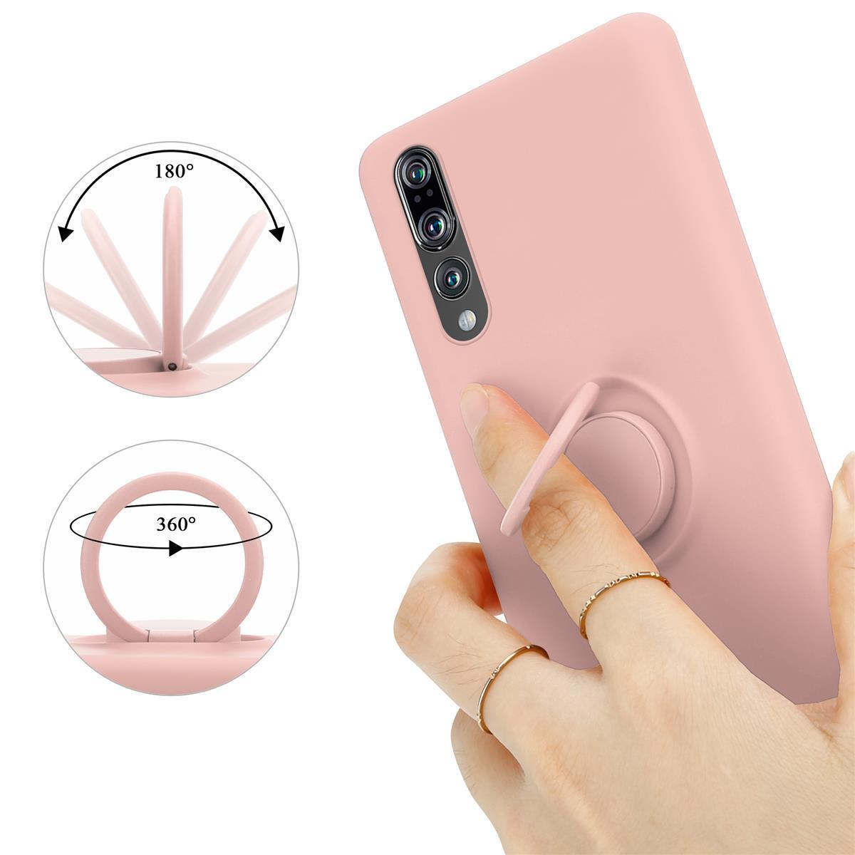 CADORABO Hülle im Liquid Huawei, Case LIQUID PINK Backcover, Silicone Style, / P20 PLUS, P20 Ring PRO