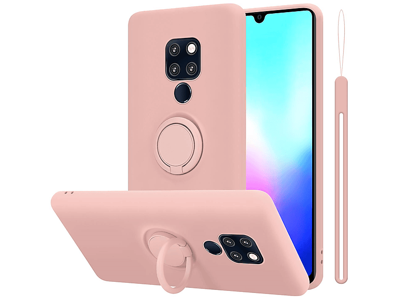 20, im Huawei, Ring Backcover, Liquid Silicone Style, Hülle Case MATE CADORABO LIQUID PINK
