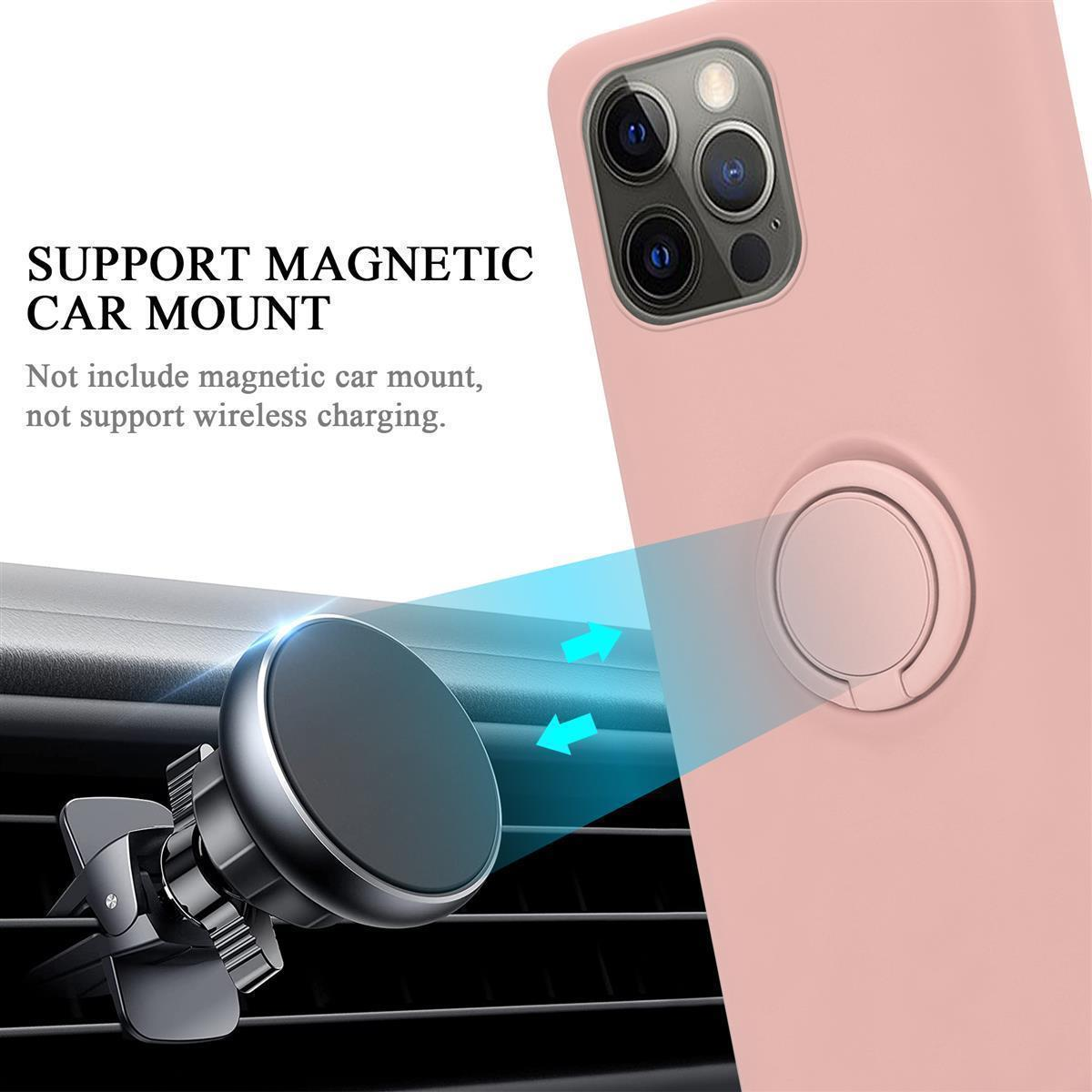Handyhülle mit magnetischer Autohalterung und Telefon mit Ringhalterung.