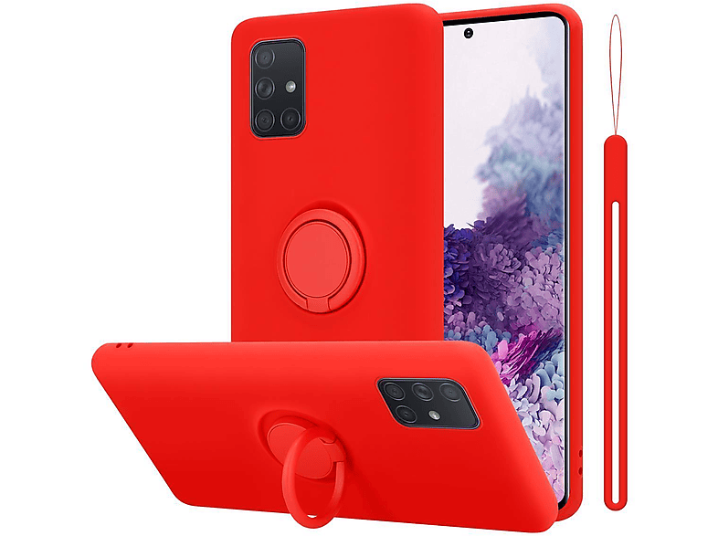 CADORABO Hülle im Liquid Ring Silicone Case Style, Backcover, Samsung, Galaxy A71 4G, LIQUID ROT | Backcover