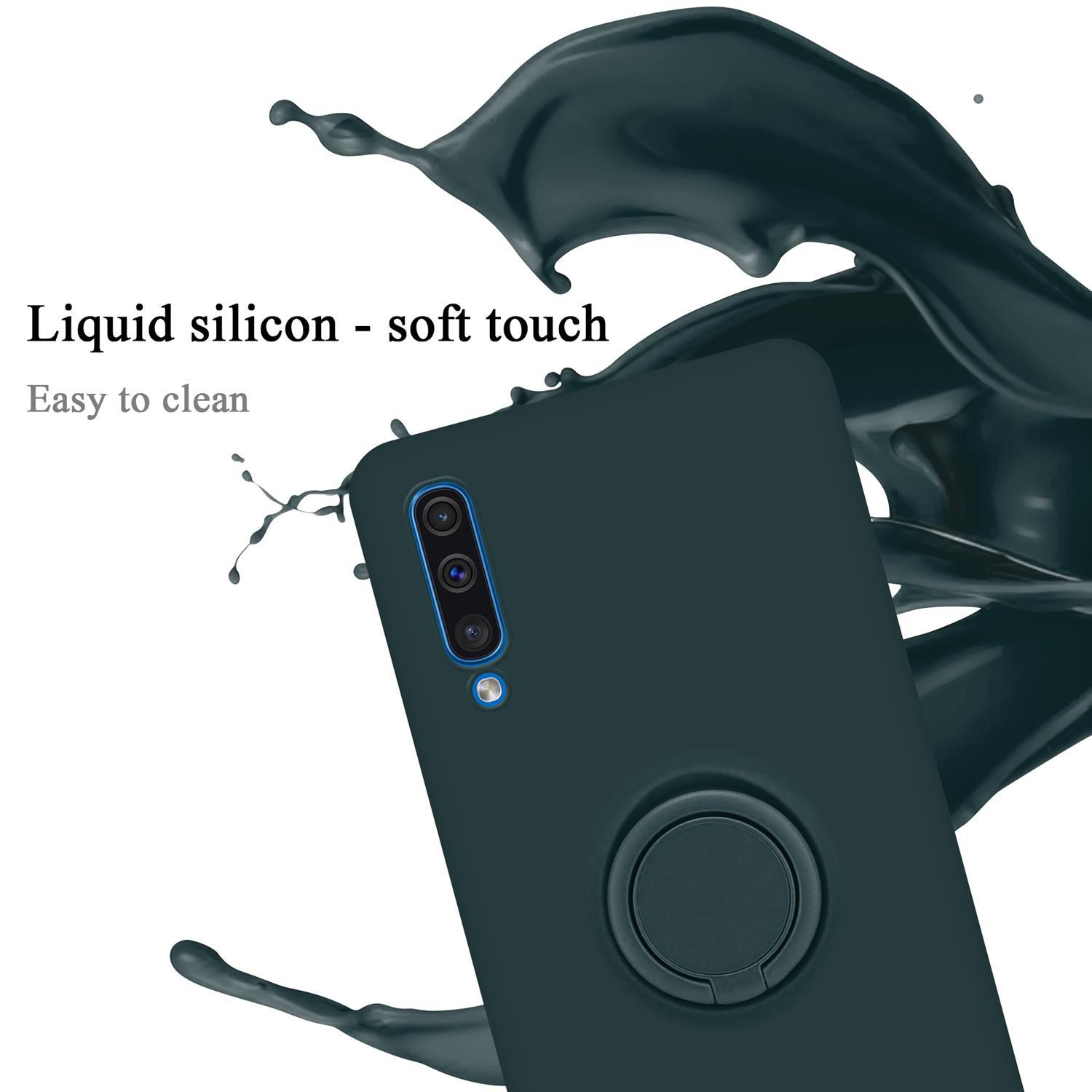 GRÜN Liquid / Style, Samsung, A30s, Hülle A50 im Case Silicone Ring CADORABO / Galaxy 4G Backcover, LIQUID A50s