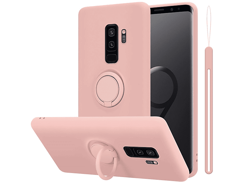 CADORABO Hülle im Liquid Ring Silicone Case Style, Backcover, Samsung, Galaxy S9 PLUS, LIQUID PINK
