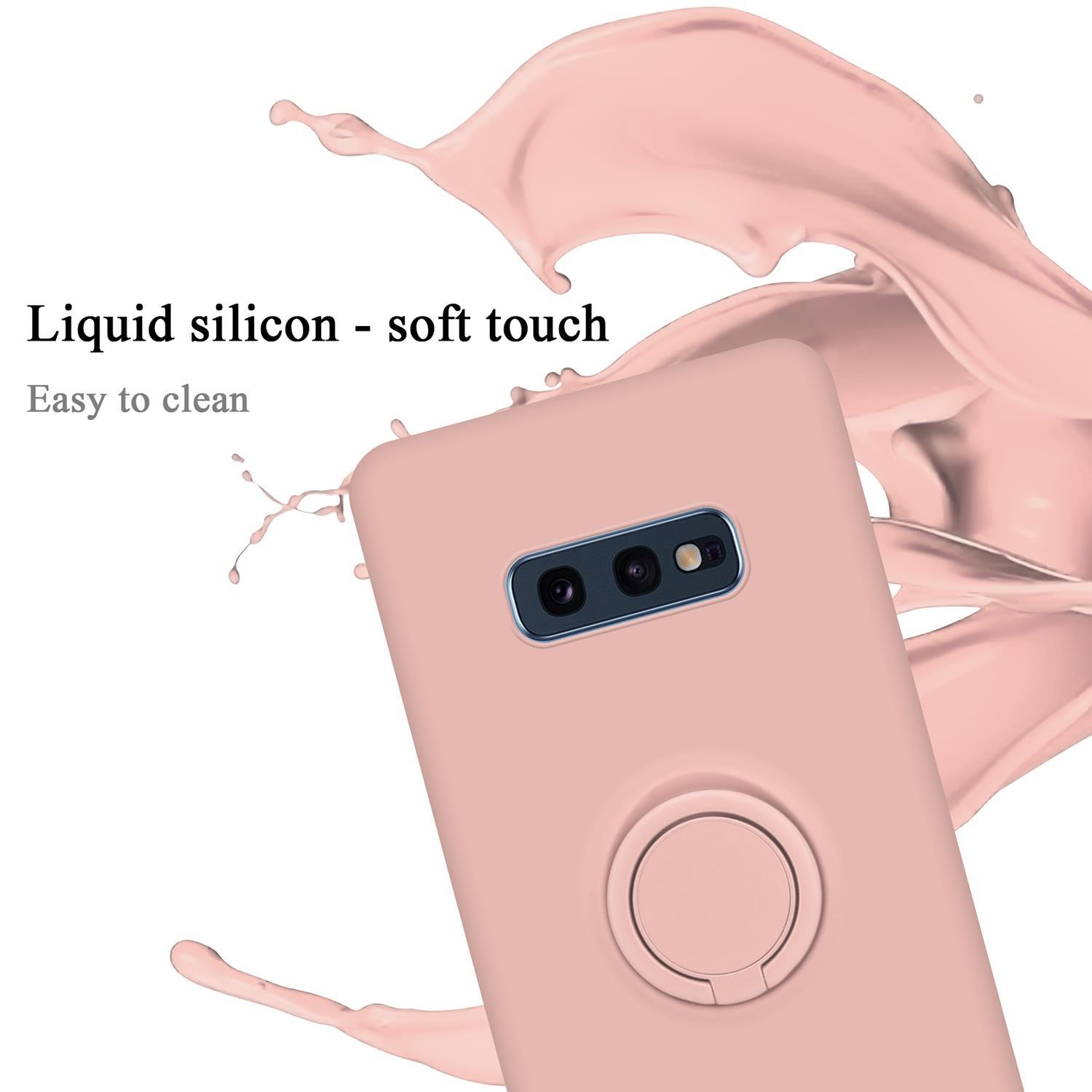 Case LIQUID S10e, CADORABO Samsung, Style, im Backcover, Galaxy Hülle Silicone Liquid Ring PINK
