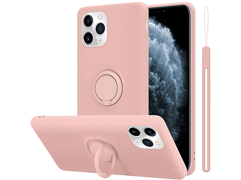 CADORABO Hülle im Liquid Ring iPhone Silicone Backcover, Style, Case LIQUID Apple, PINK 11 PRO