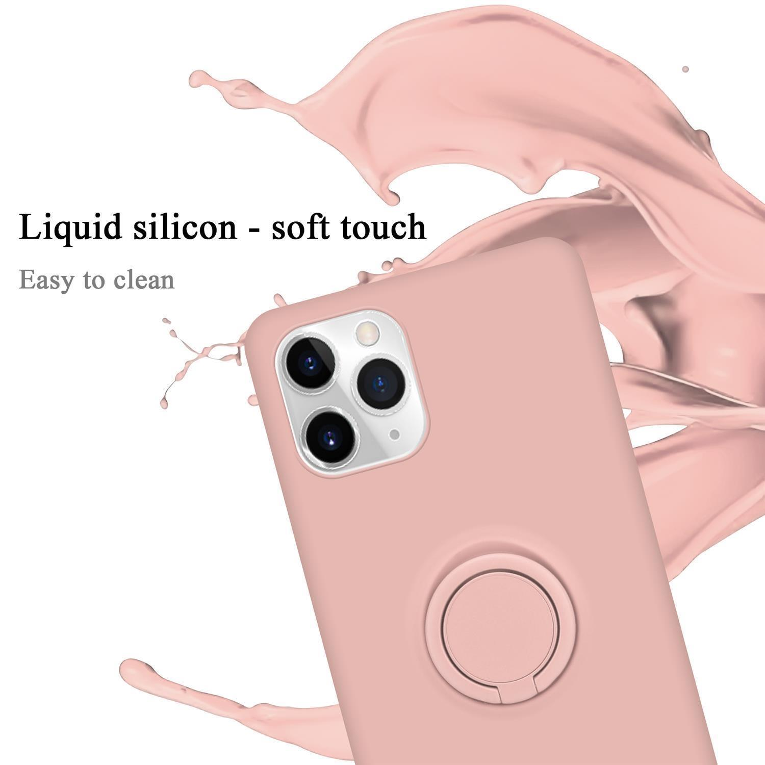 Apple, CADORABO Liquid PINK Hülle PRO, LIQUID im 11 Backcover, Style, iPhone Ring Case Silicone