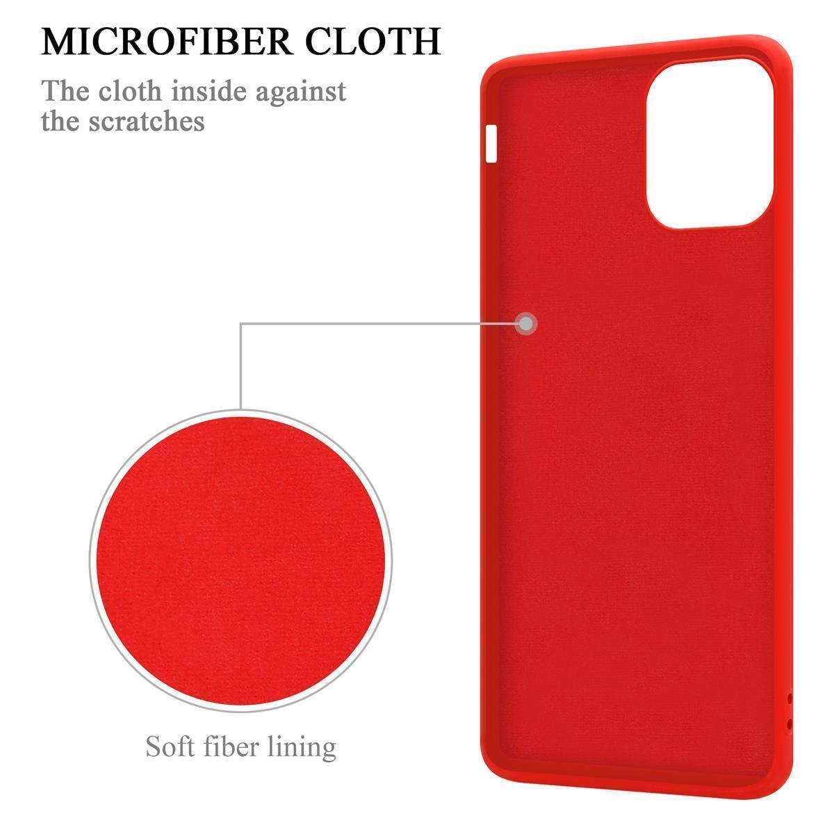 Silicone CADORABO Backcover, 13 MAX, Apple, PRO LIQUID Style, Liquid Hülle ROT Case Ring iPhone im