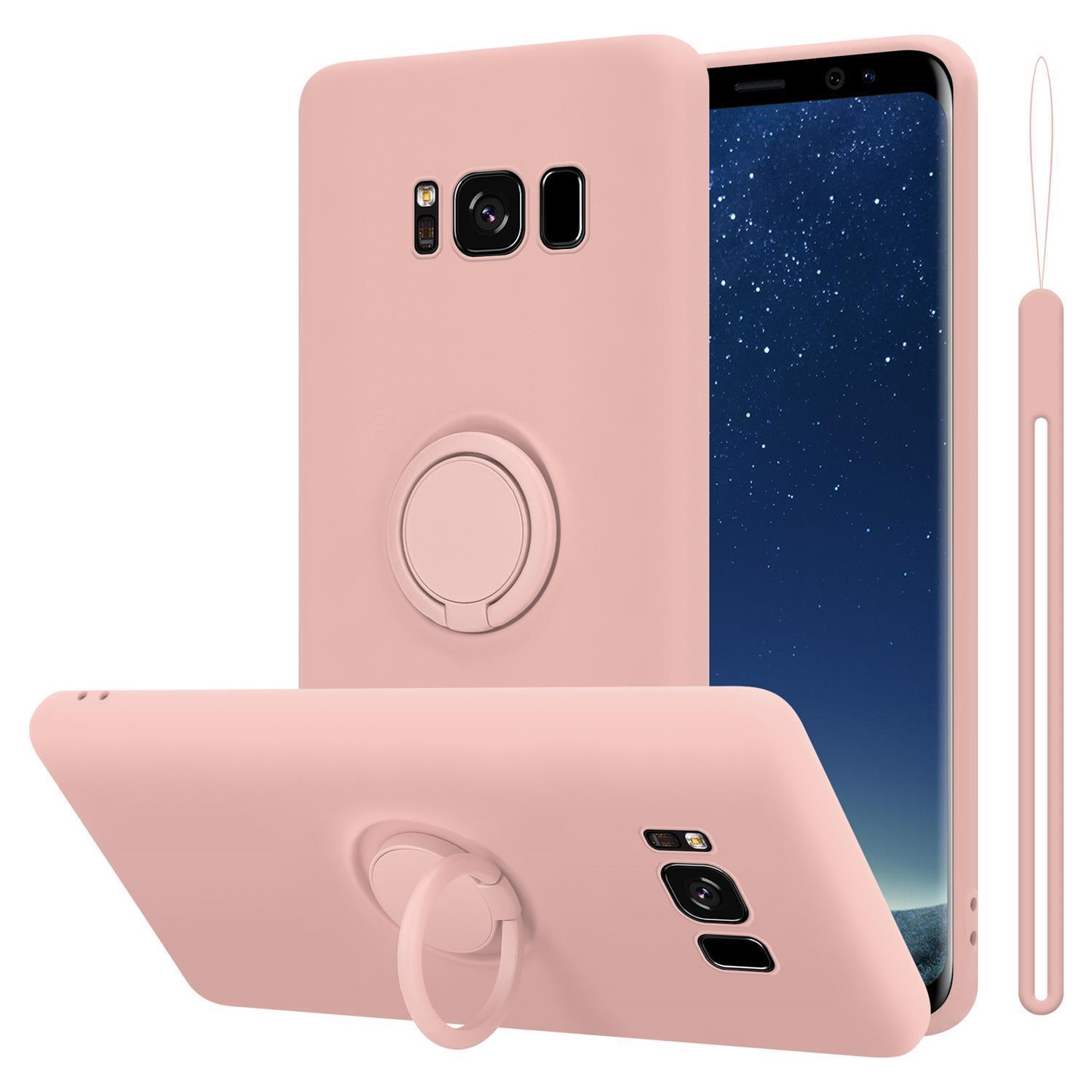 CADORABO Hülle im Liquid Galaxy Case PINK S8, LIQUID Style, Samsung, Backcover, Silicone Ring