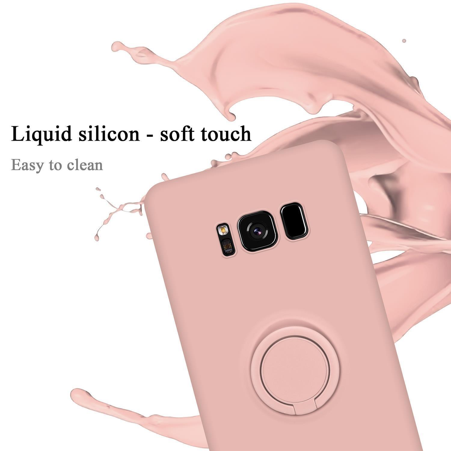 CADORABO Hülle Case S8, Galaxy Samsung, PINK Liquid LIQUID Silicone Backcover, Ring Style, im