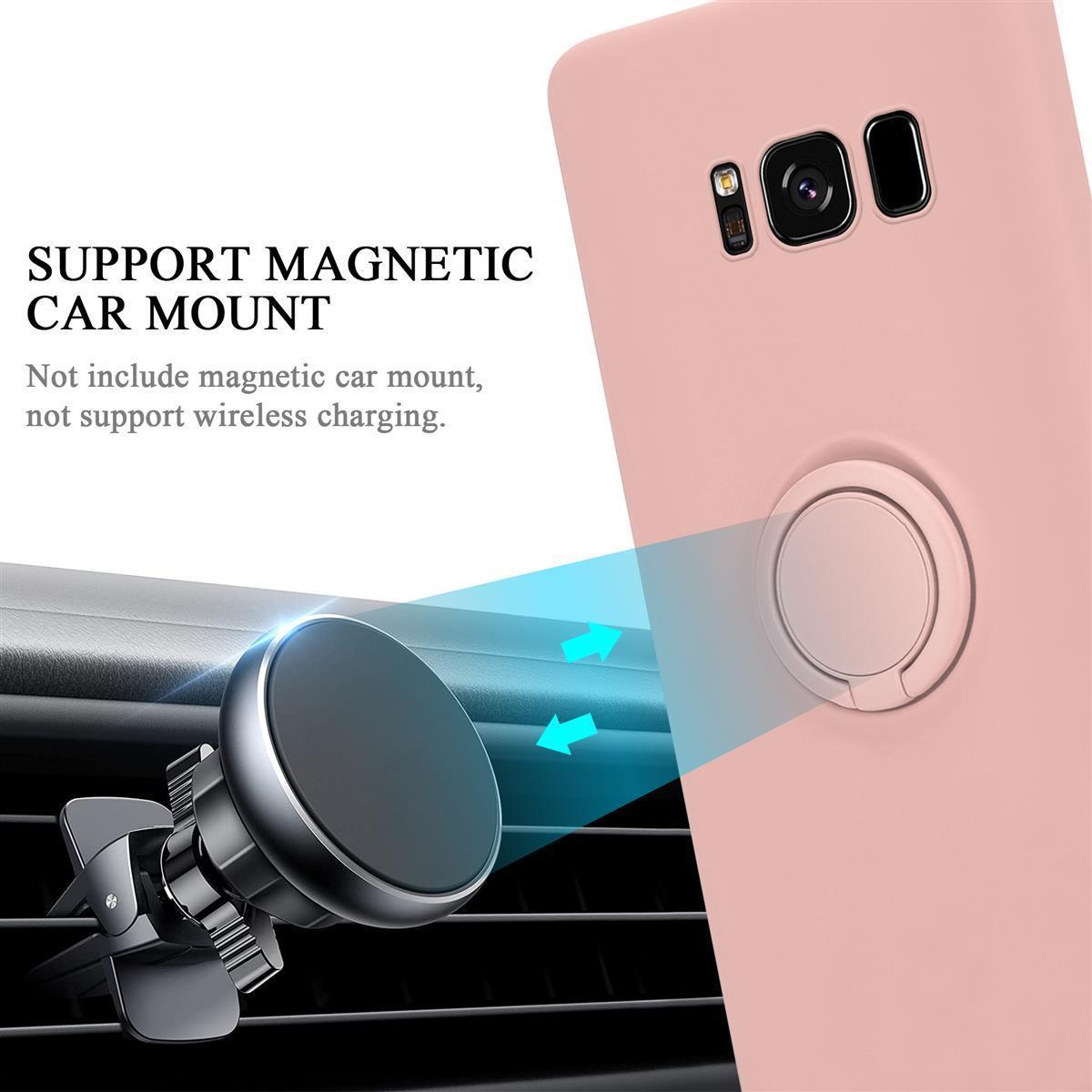 LIQUID Galaxy S8, PINK im Samsung, Hülle Silicone Ring Case CADORABO Backcover, Liquid Style,