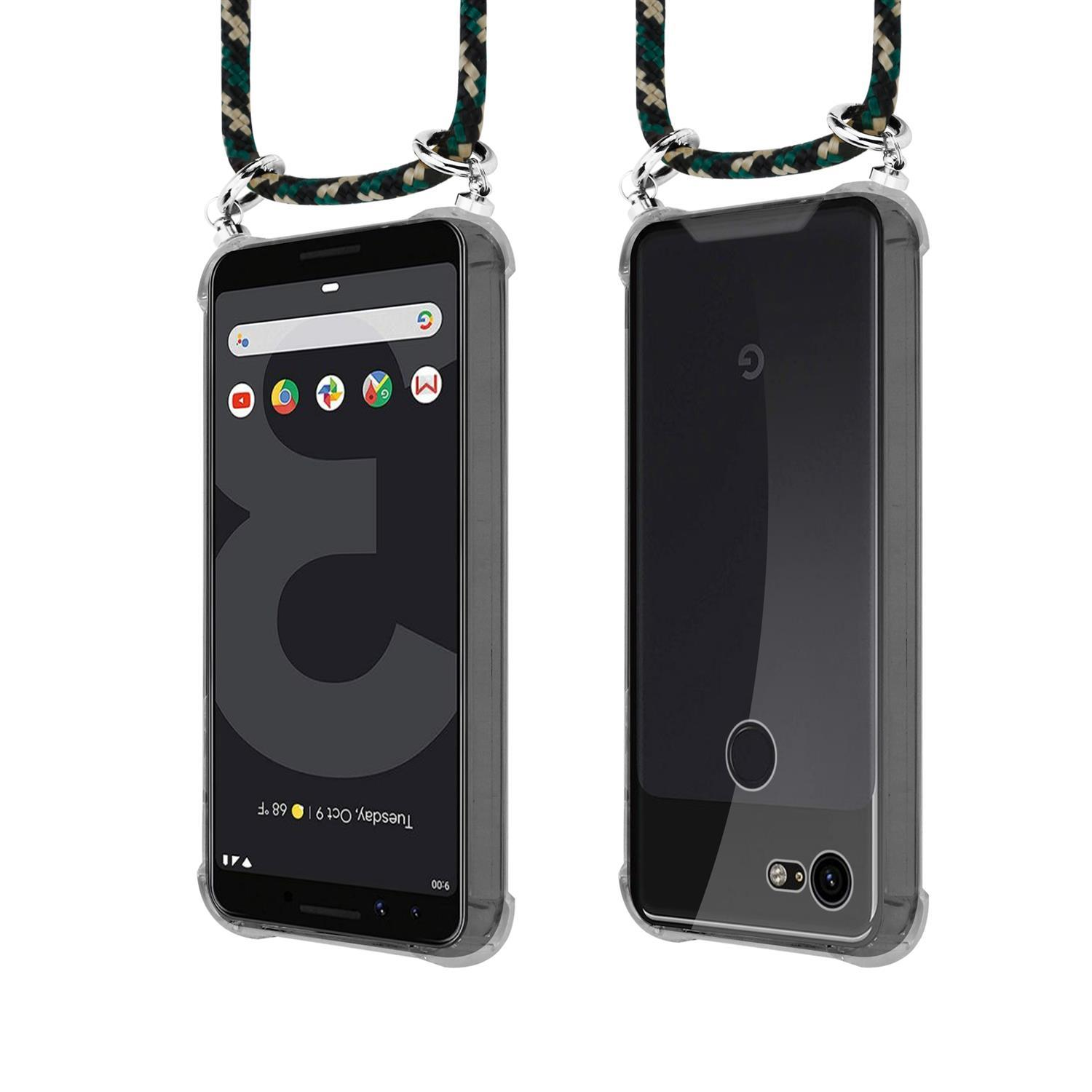 Zwei Telefone, eines mit Icons, das andere ohne. Beide in transparenten Hüllen mit einem Schlüsselband.