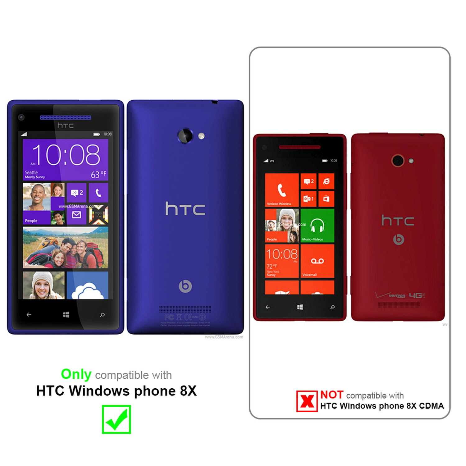 CADORABO TPU X-Line Schutzhülle, Backcover, Phone HTC, Windows WEIß MAGNESIUM 8X
