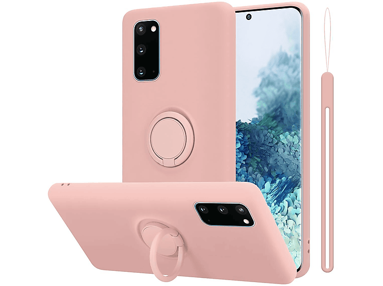 CADORABO Hülle Backcover, Liquid PINK S20, LIQUID Samsung, Ring Style, im Galaxy Case Silicone