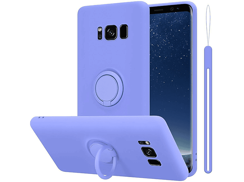 CADORABO Hülle im Liquid Ring Silicone Case Style, Backcover, Samsung, Galaxy S8 PLUS, LIQUID HELL LILA