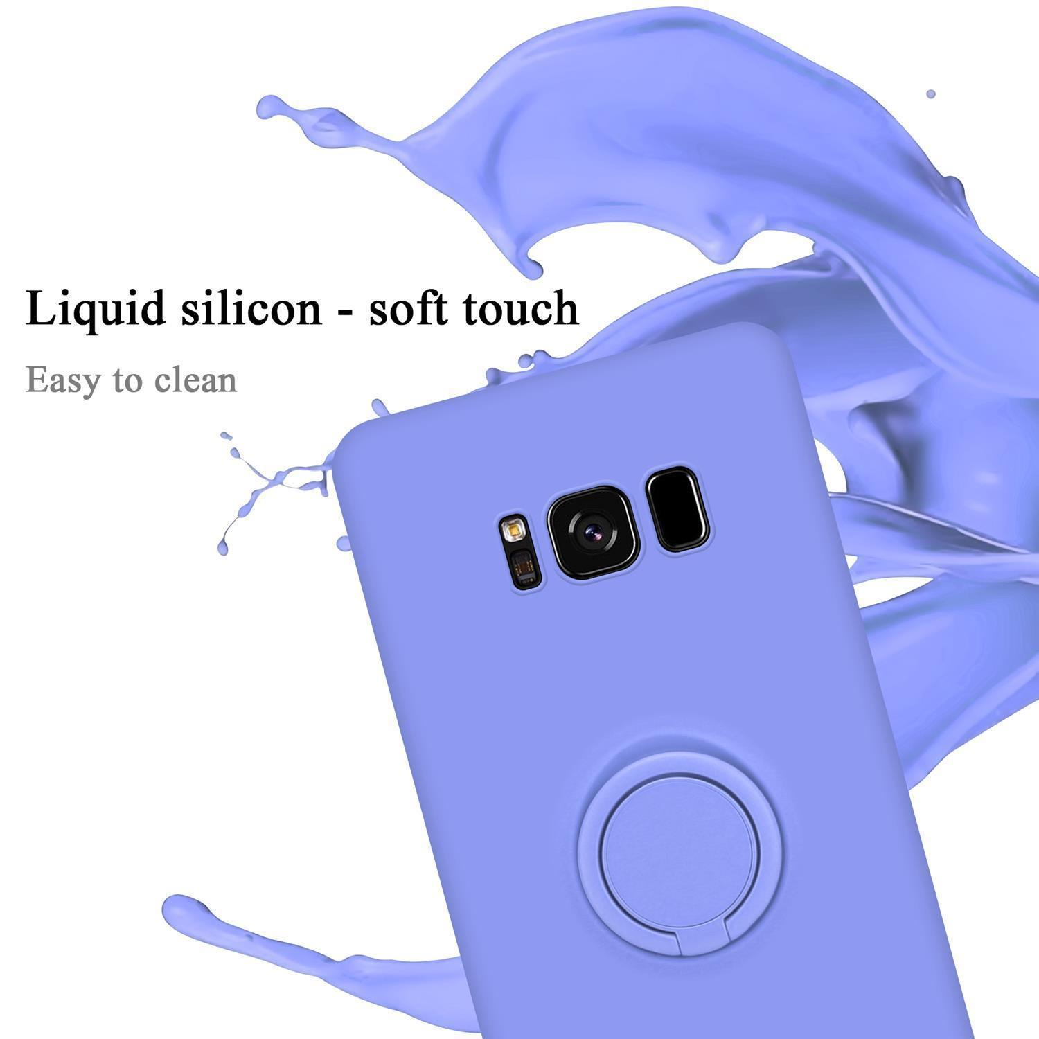Hülle LIQUID Silicone S8 Style, Case HELL CADORABO Ring Samsung, LILA Backcover, Galaxy PLUS, Liquid im