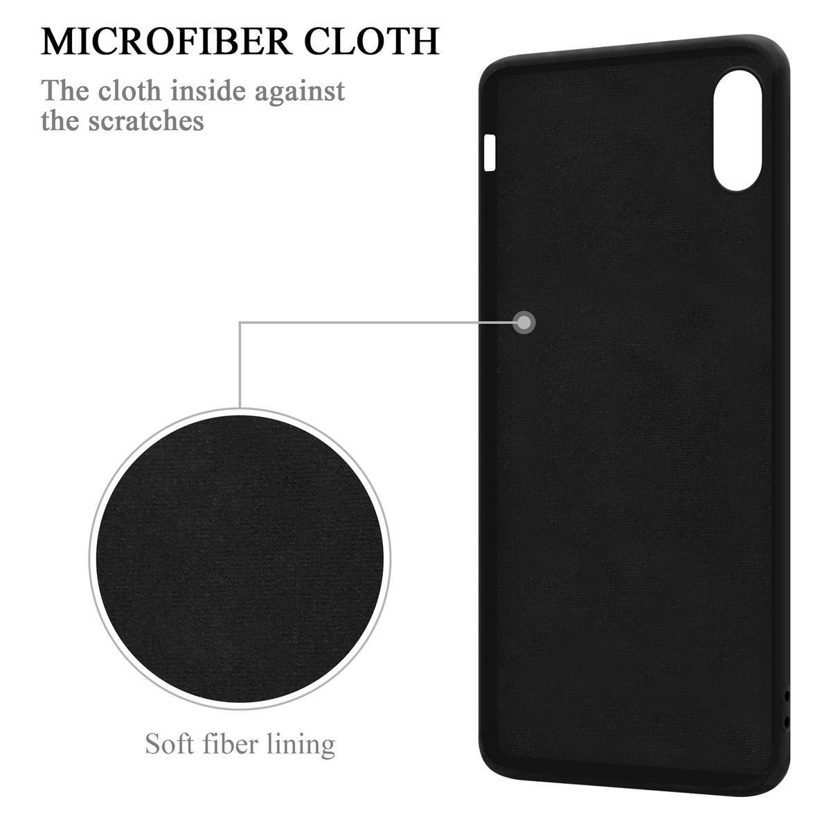 SCHWARZ Liquid Ring Backcover, Silicone Hülle CADORABO im Style, iPhone XR, Apple, Case LIQUID