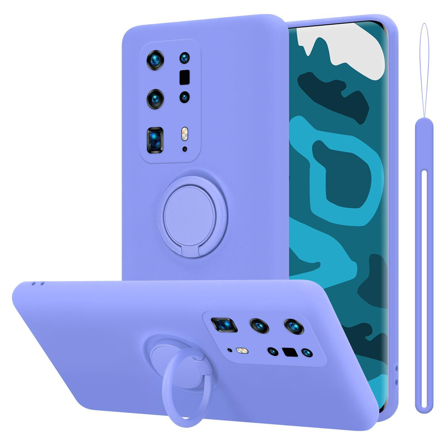 PRO+, Silicone Case CADORABO im Backcover, P40 Liquid Ring Style, HELL / Huawei, P40 LIQUID PRO Hülle LILA