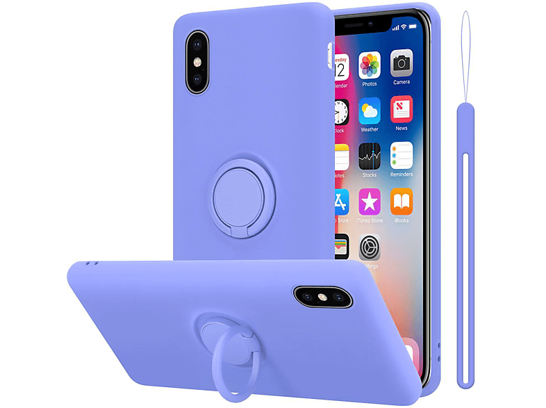 CADORABO Hülle im Liquid Ring / Apple, Silicone iPhone HELL LIQUID Backcover, Style, X XS, Case LILA