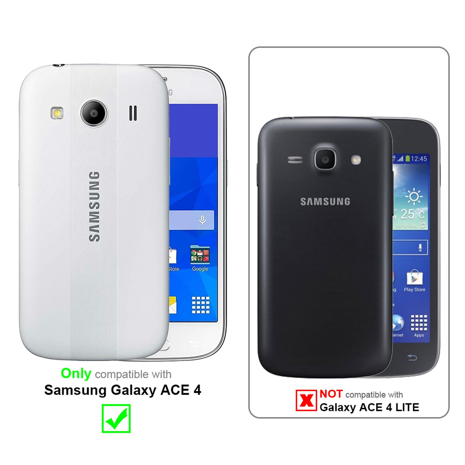 CADORABO Schutzglas Tempered Glas Galaxy 4) ACE Samsung Schutzfolie(für