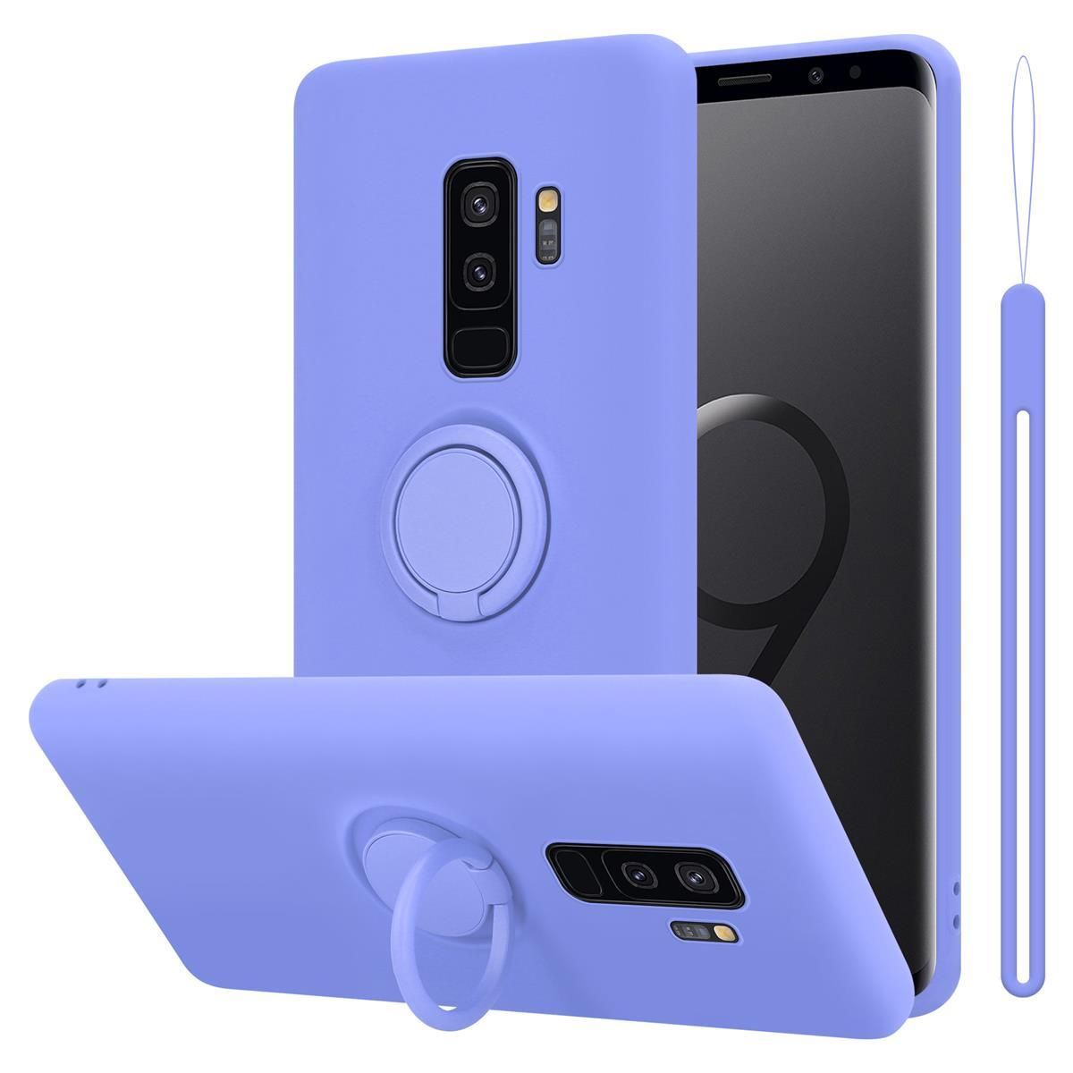 CADORABO HELL LIQUID Samsung, Silicone Ring S9 Hülle Case im Style, PLUS, Backcover, Liquid Galaxy LILA
