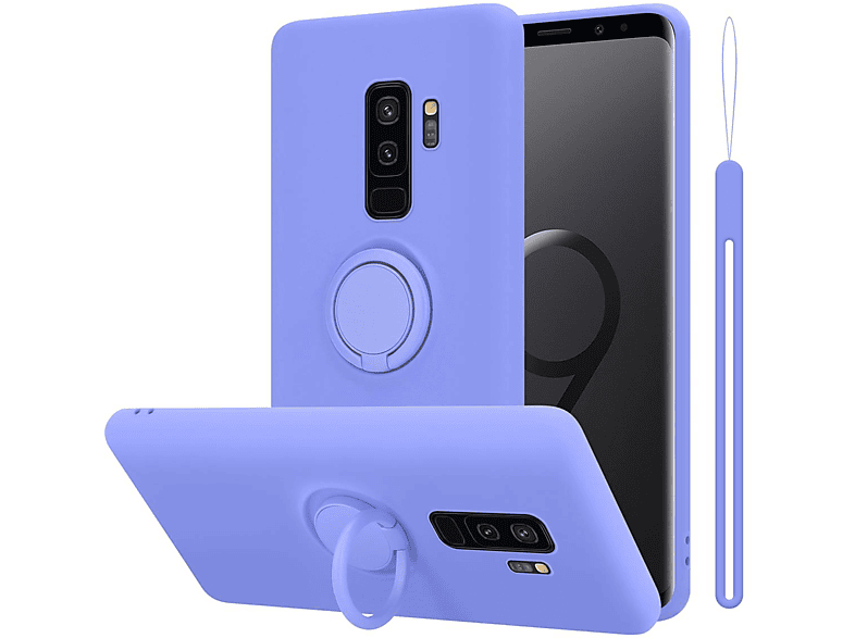 HELL S9 im Ring Style, Liquid Samsung, Galaxy Case CADORABO Hülle LILA Silicone Backcover, PLUS, LIQUID