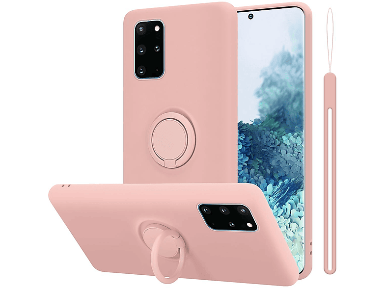 Hülle im Liquid Ring S20 CADORABO Silicone Style, Samsung, LIQUID Galaxy Backcover, PLUS, Case PINK