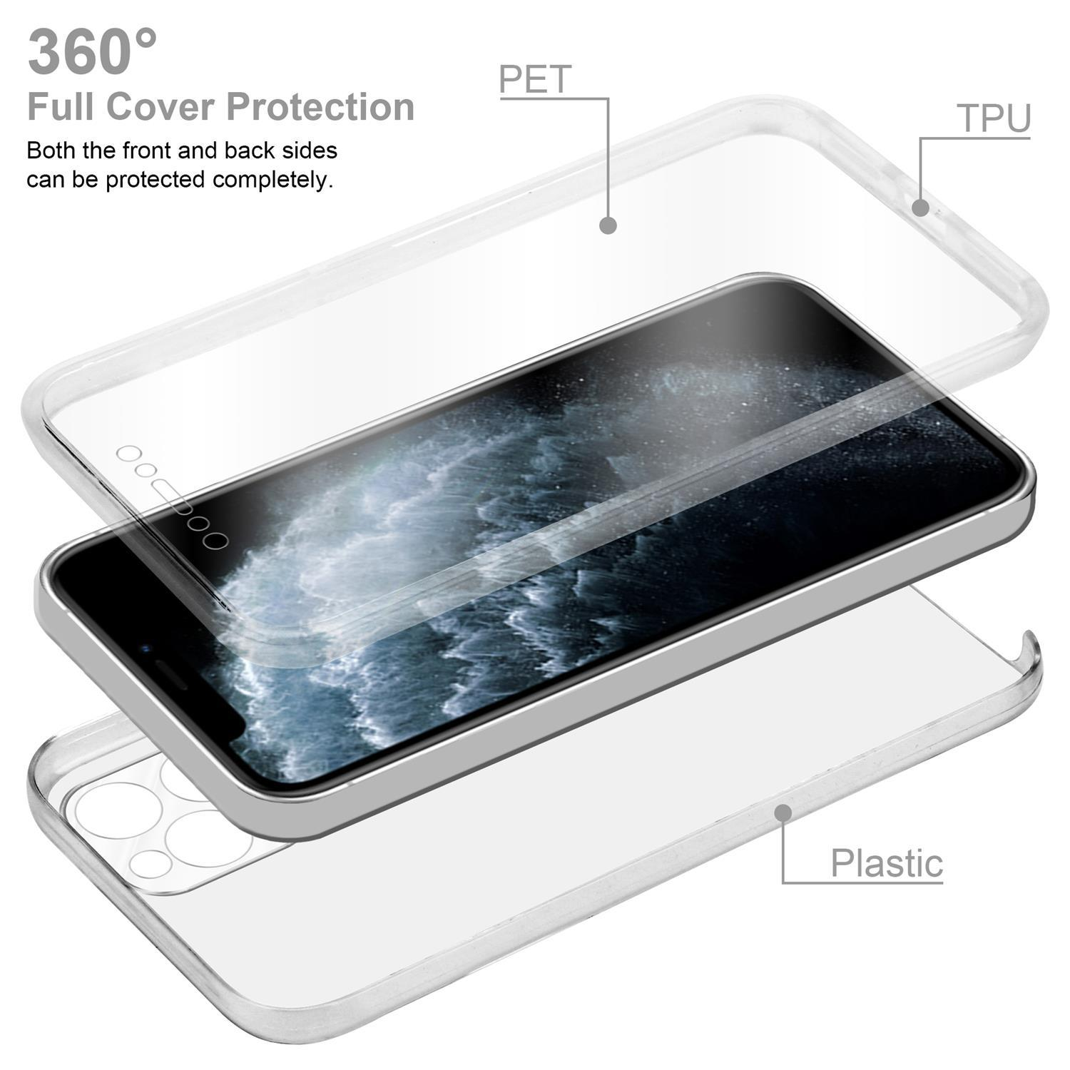 CADORABO iPhone TPU Apple, MAX, PRO 11 Grad 360 Hülle, Case TRANSPARENT Backcover,