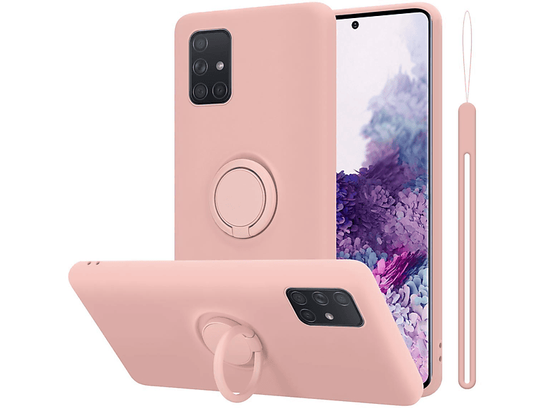 CADORABO Hülle im Liquid Ring Silicone Case Style, Backcover, Samsung, Galaxy A71 4G, LIQUID PINK