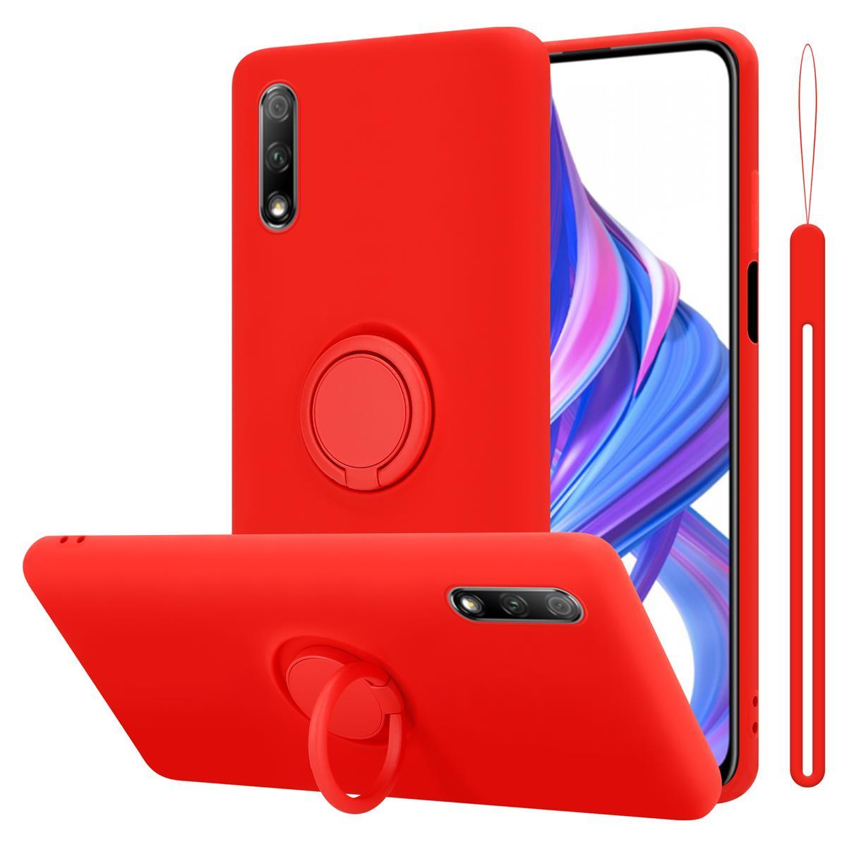 Backcover, Ring 9X, ROT Silicone Style, im CADORABO Honor, Hülle Case LIQUID Liquid