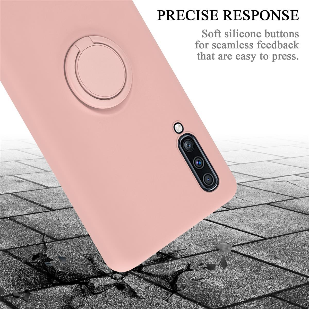 Case Samsung, Silicone Style, A70 Ring Galaxy Backcover, / Hülle im LIQUID A70s, CADORABO Liquid PINK