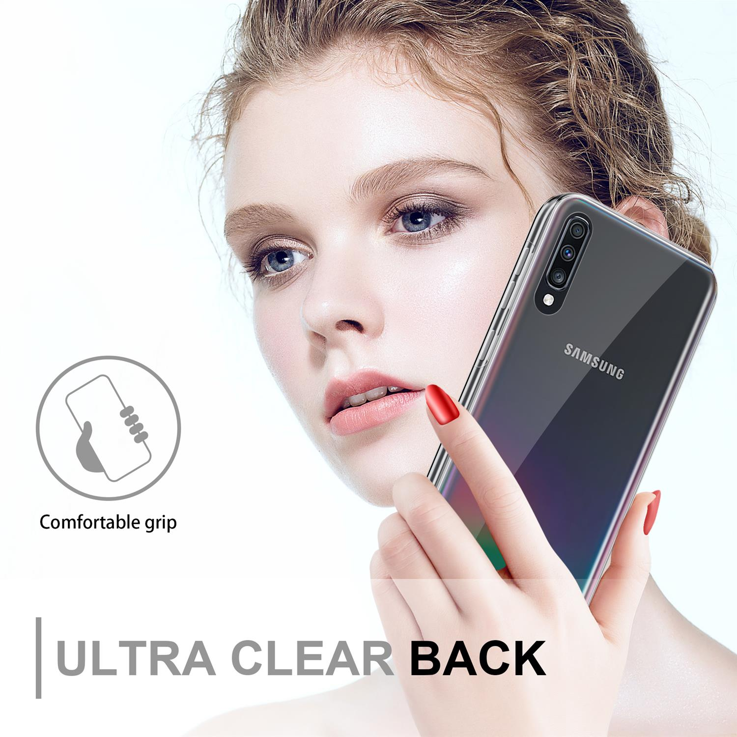 Case Backcover, A70e, Galaxy TPU CADORABO Hülle, 360 Grad Samsung, TRANSPARENT