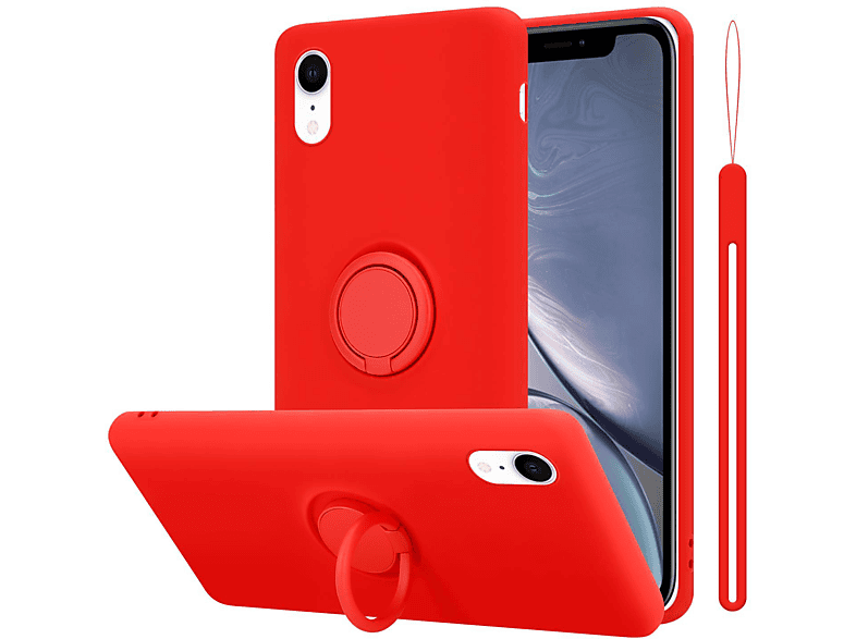 im Case Silicone Style, Liquid XR, iPhone Ring Backcover, Hülle Apple, CADORABO LIQUID ROT