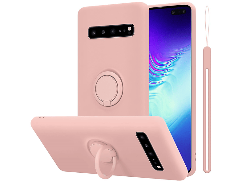 CADORABO Hülle im Liquid Ring Silicone Case Style, Backcover, Samsung, Galaxy S10 5G, LIQUID PINK