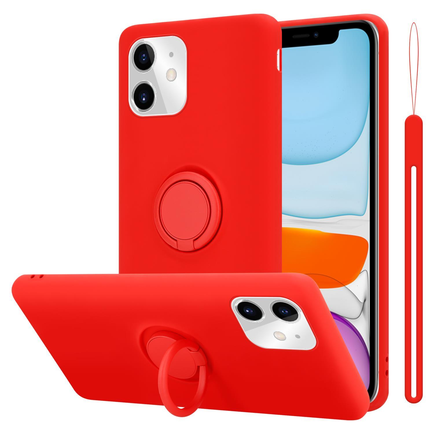 Style, iPhone Liquid 11, Apple, Silicone Backcover, Ring CADORABO LIQUID Case Hülle ROT im