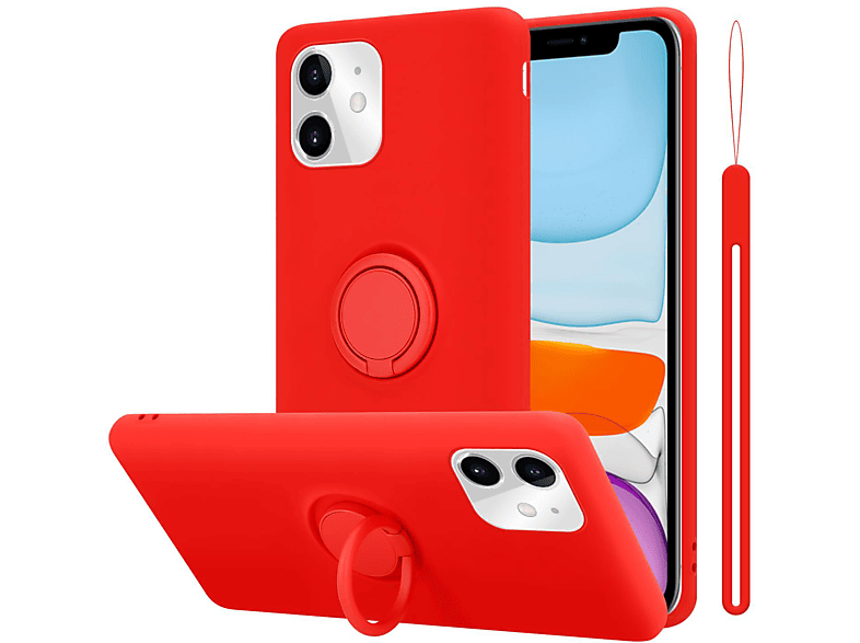 CADORABO Hülle im Liquid Ring Silicone Case Style, Backcover, Apple, iPhone 11, LIQUID ROT