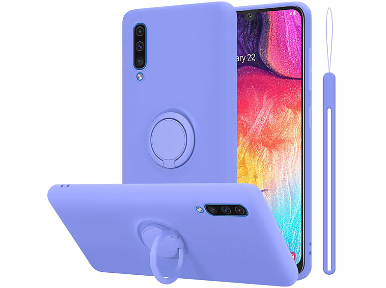 CADORABO Hülle im Liquid Ring Silicone Case Style, Backcover, Samsung, Galaxy A50 4G / A50s / A30s, LIQUID HELL LILA