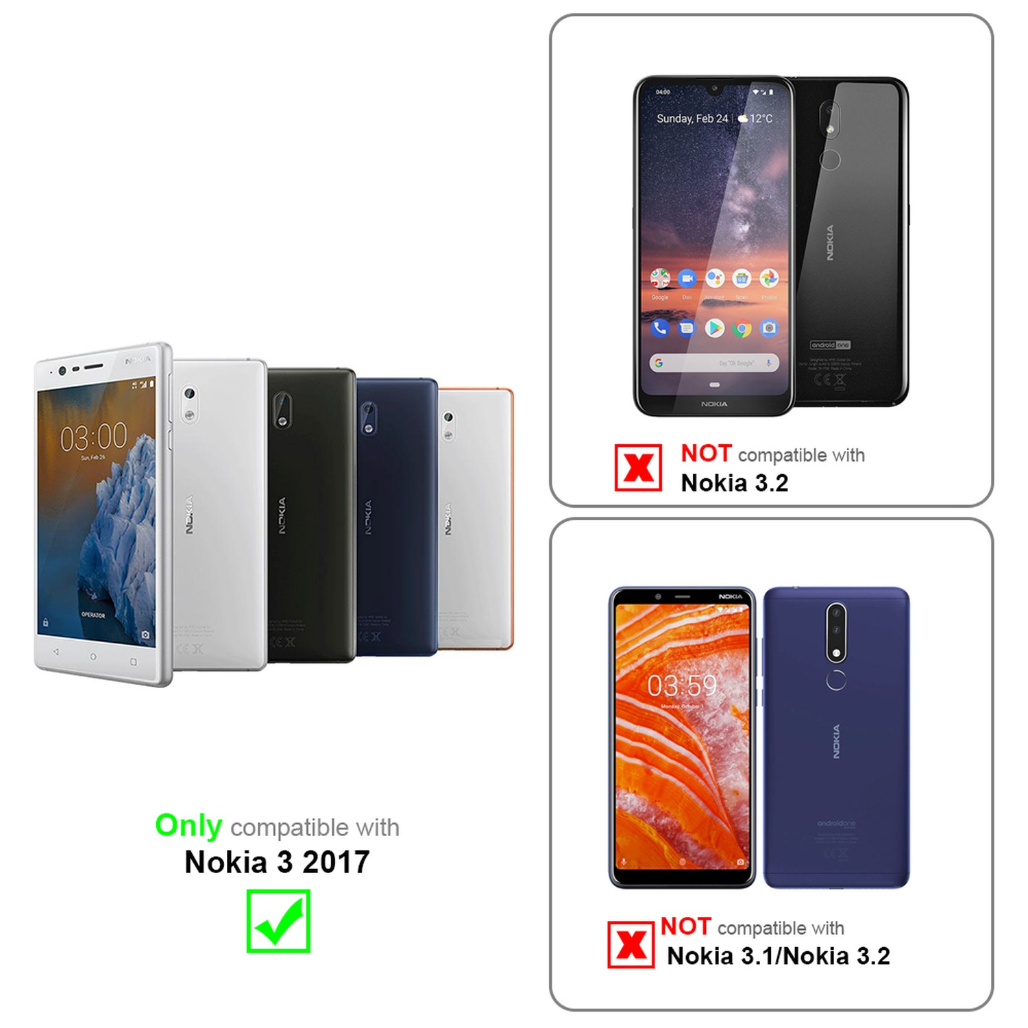 3 Book Standfunktuon, OXID Hülle 2017, mit Kartenfach Nokia, SCHWARZ CADORABO Bookcover,