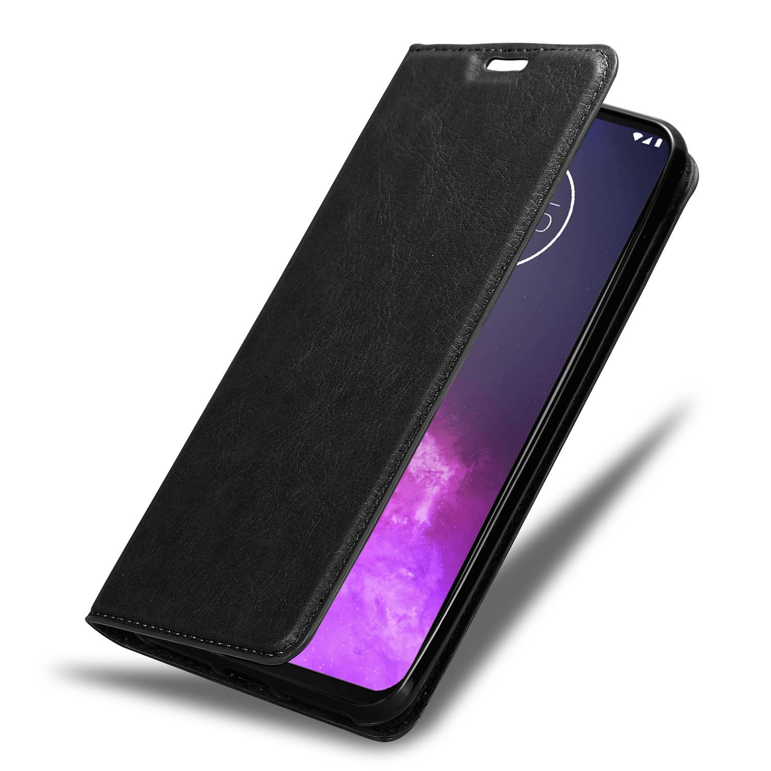 CADORABO Custodia con chiusura magnetica, funzione stand e tasca per le carte CUSTODIA A LIBRO per Motorola ONE PRO / ONE ZOOM, Nero