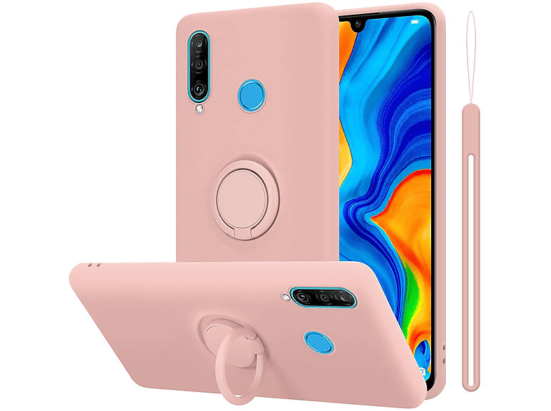 CADORABO Hülle im Liquid Ring Silicone Case Style, Backcover, Huawei, P30 LITE, LIQUID PINK | Backcover