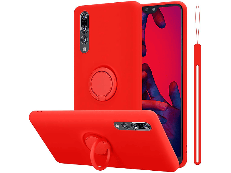 Backcover, Silicone P20 P20 / Ring PRO Hülle im Style, CADORABO Liquid LIQUID PLUS, ROT Huawei, Case