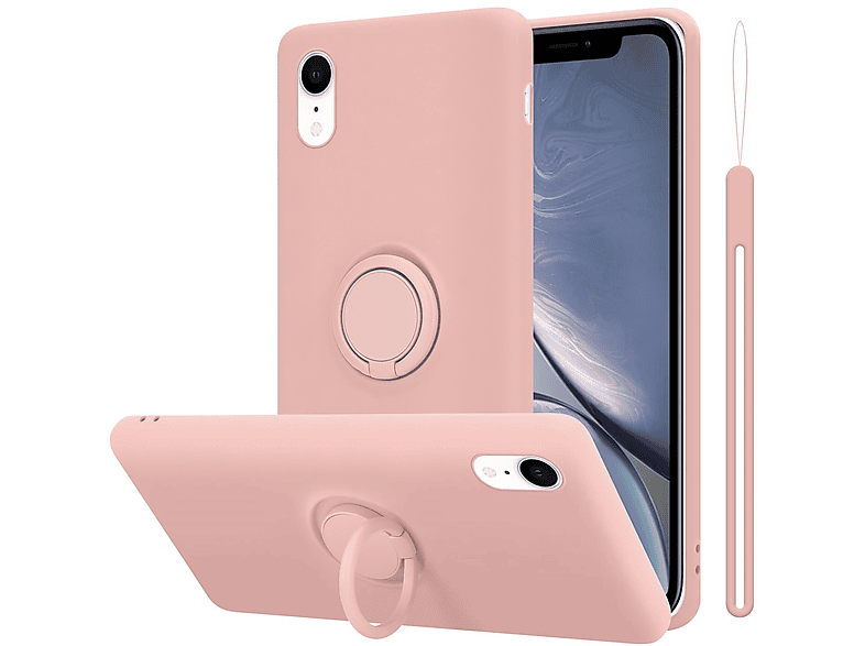 CADORABO Hülle im Liquid Ring Silicone Case Style, Backcover, Apple, iPhone XR, LIQUID PINK