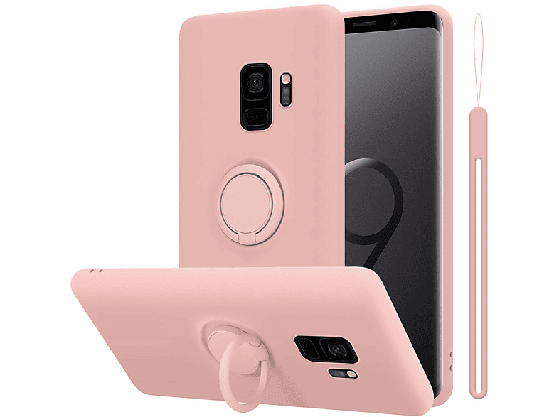 CADORABO Hülle im Liquid Ring Silicone Case Style, Backcover, Samsung, Galaxy S9, LIQUID PINK