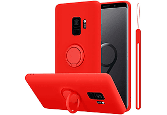 carcasa de móvil  - Funda flexible para móvil - Carcasa de TPU Silicona ultrafina CADORABO, Samsung, Galaxy S9, liquid rojo
