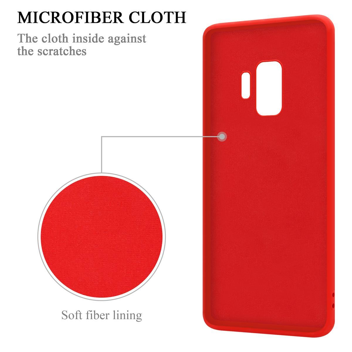 CADORABO Galaxy Backcover, Style, Ring Samsung, Case ROT im Hülle LIQUID Silicone Liquid S9,