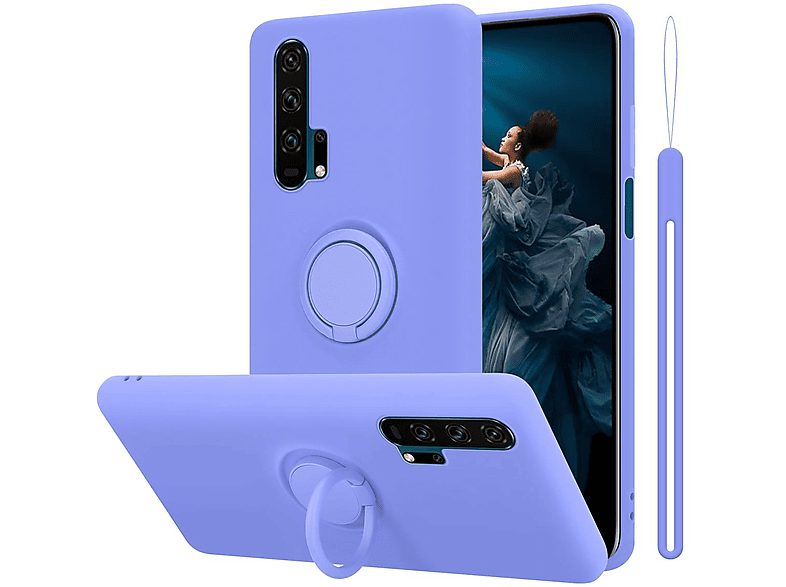 CADORABO Hülle im Liquid Ring Silicone Case Style, Backcover, Honor, 20 PRO, LIQUID HELL LILA